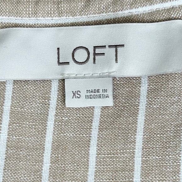 Ann Taylor LOFT Coastal Stripe Flutter Sleeve Pintuck Pleated Mini Dress XS - Picture 9 of 10